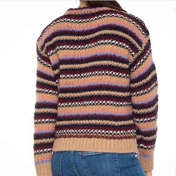Anthropologie Elsamanda Striped Alpaca Wool Blend Chunky Knit Sweater Made Italy - Picture 4 of 13